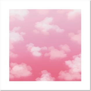 Beautiful Pink Sky with clouds Posters and Art